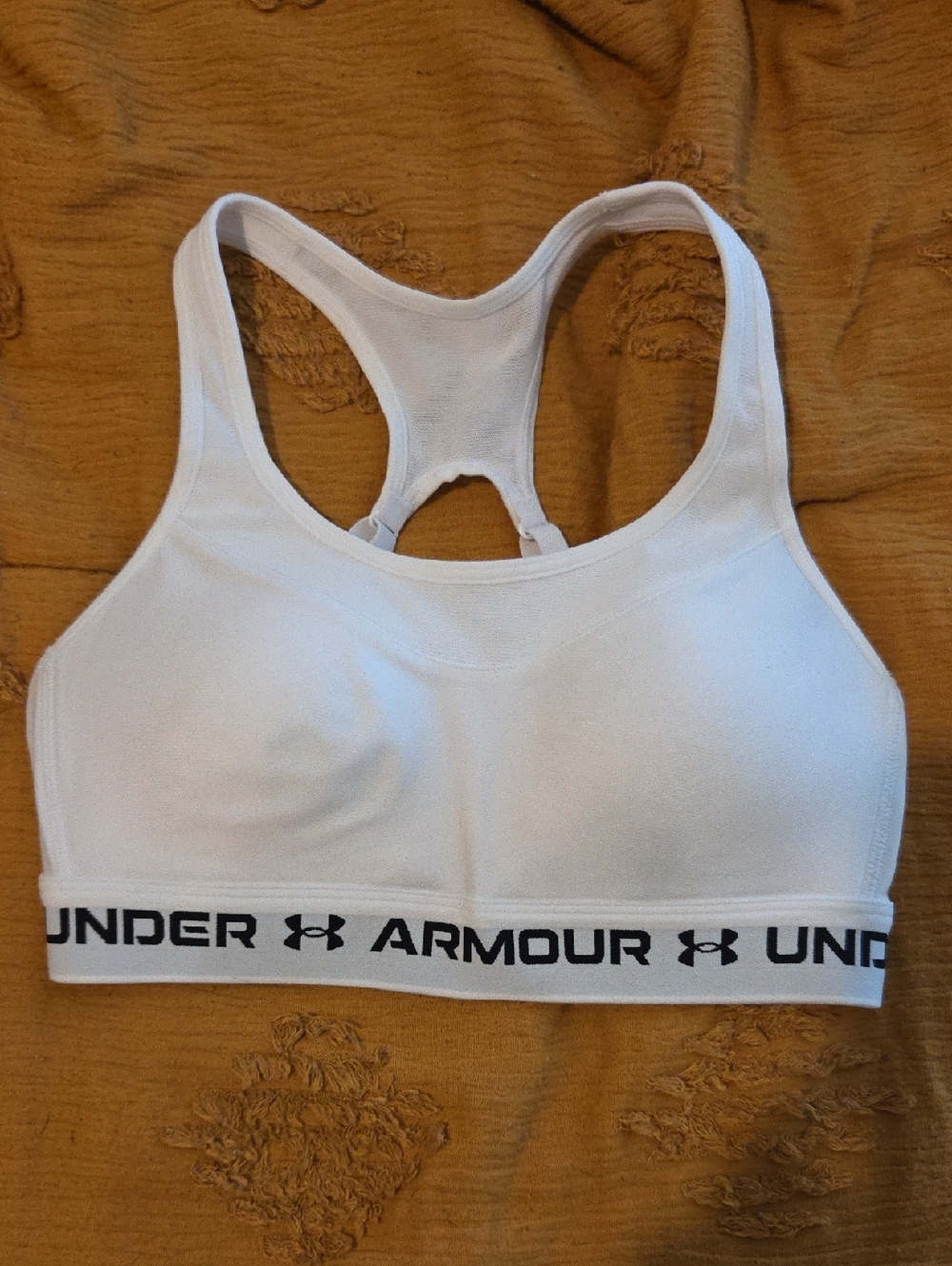 Under Armour White Racerback Sports Bra with Branded Elastic Band